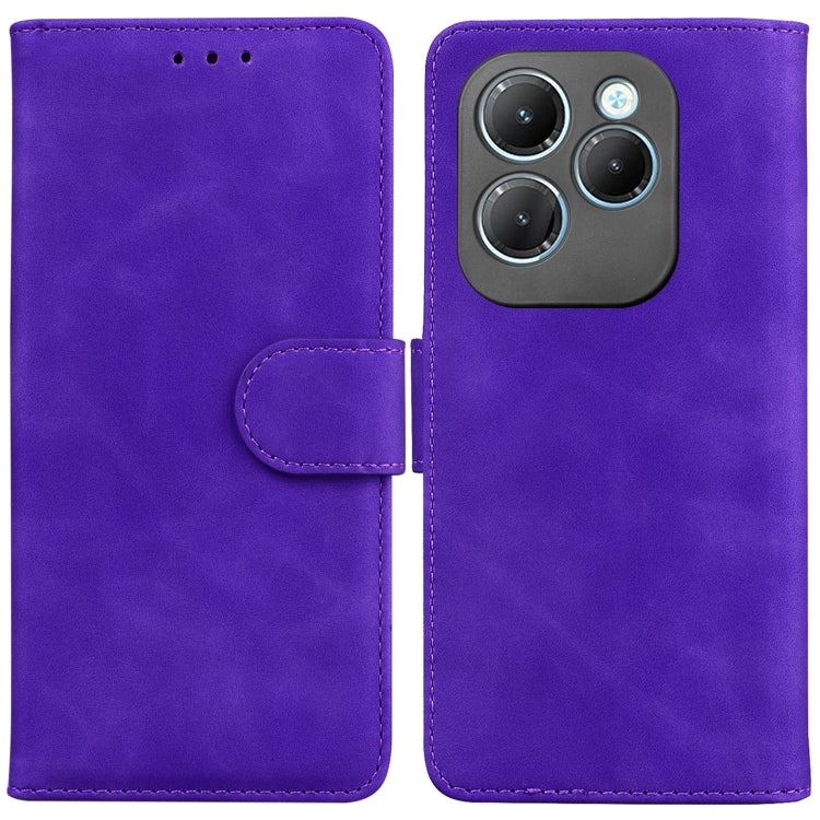 For Infinix Hot 40 / 40 Pro Skin Feel Pure Color Flip Leather Phone Case(Purple) - Infinix Cases by buy2fix | Online Shopping UK | buy2fix