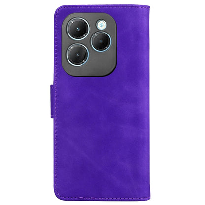 For Infinix Hot 40 / 40 Pro Skin Feel Pure Color Flip Leather Phone Case(Purple) - Infinix Cases by buy2fix | Online Shopping UK | buy2fix