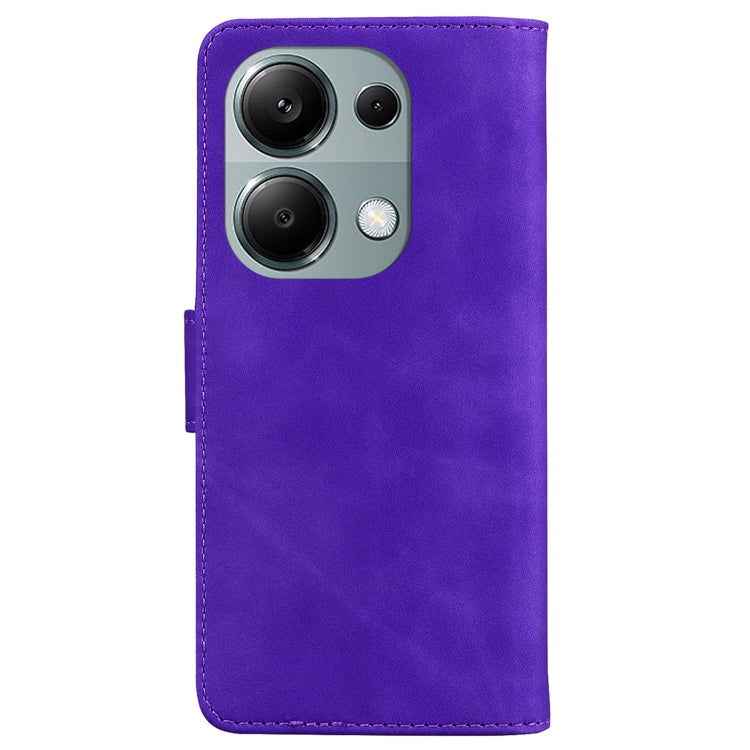 For Xiaomi Poco M6 Pro 4G Skin Feel Pure Color Flip Leather Phone Case(Purple) - Xiaomi Cases by buy2fix | Online Shopping UK | buy2fix