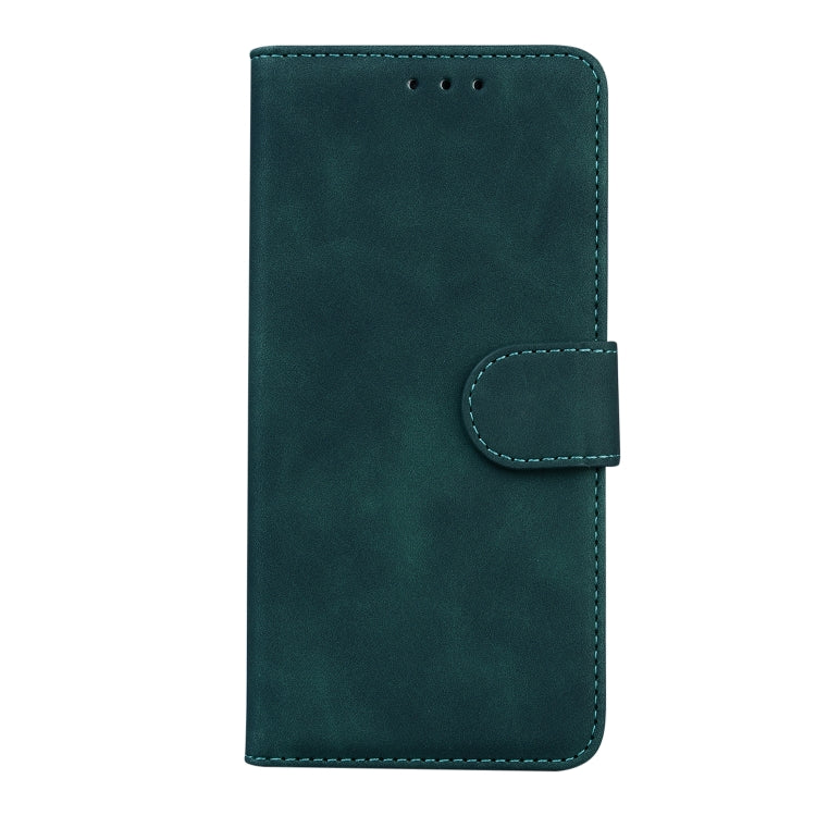 For Motorola Moto G Play 4G 2024 Skin Feel Pure Color Flip Leather Phone Case(Green) - Motorola Cases by buy2fix | Online Shopping UK | buy2fix