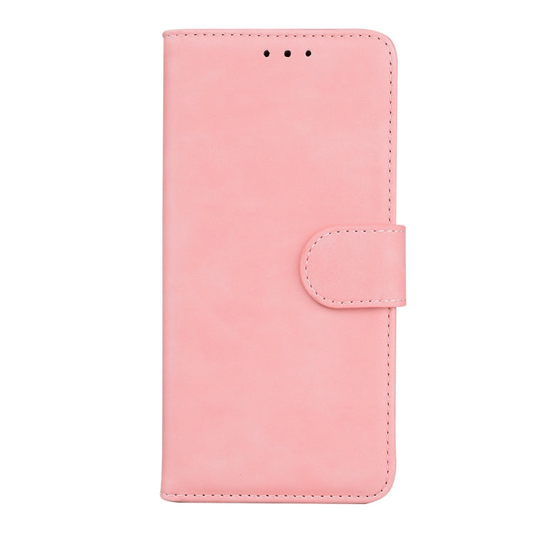 For Motorola Moto G Play 4G 2024 Skin Feel Pure Color Flip Leather Phone Case(Pink) - Motorola Cases by buy2fix | Online Shopping UK | buy2fix