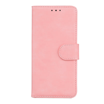 For Motorola Moto G Play 4G 2024 Skin Feel Pure Color Flip Leather Phone Case(Pink) - Motorola Cases by buy2fix | Online Shopping UK | buy2fix