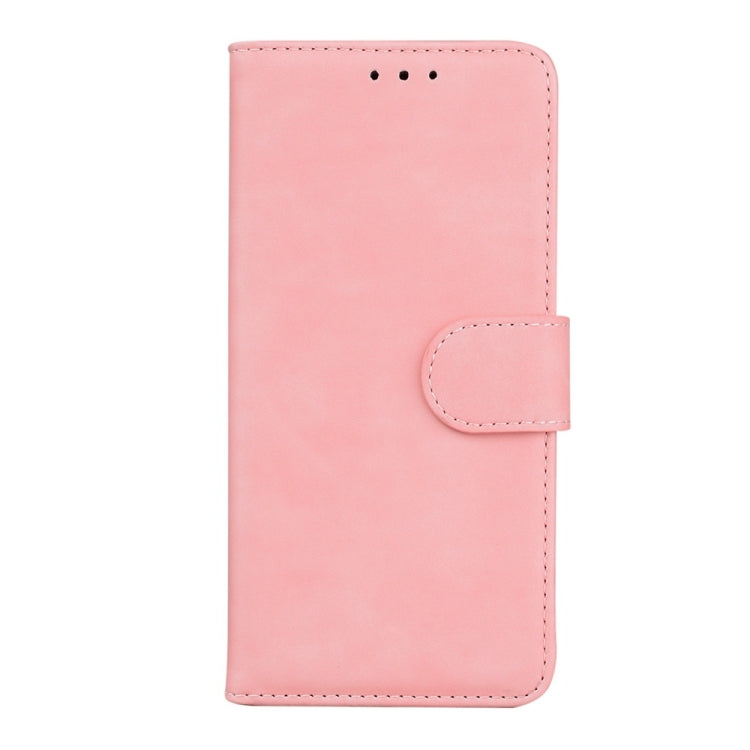 For Motorola Edge 2024 Skin Feel Pure Color Flip Leather Phone Case(Pink) - Motorola Cases by buy2fix | Online Shopping UK | buy2fix