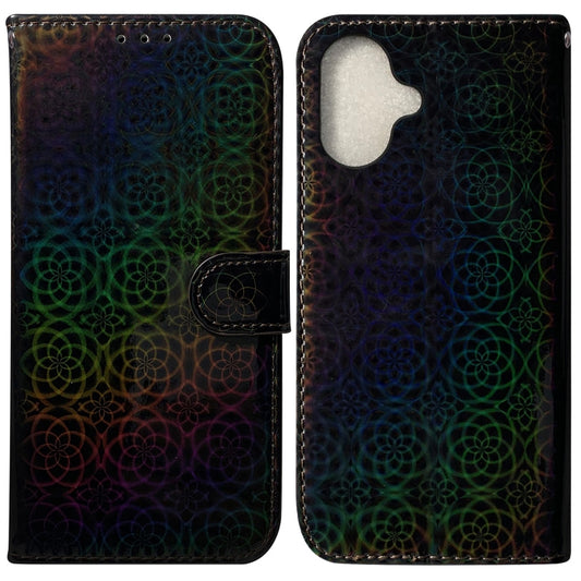 For iPhone 16 Plus Colorful Magnetic Buckle Leather Phone Case(Black) by buy2fix