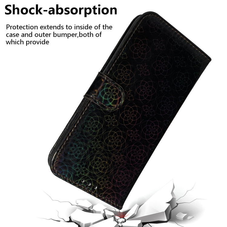 For iPhone 16 Plus Colorful Magnetic Buckle Leather Phone Case(Black) by buy2fix
