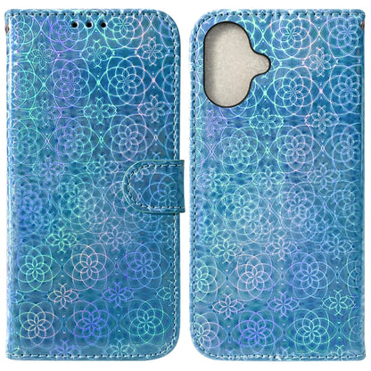 For iPhone 16 Plus Colorful Magnetic Buckle Leather Phone Case(Blue) by buy2fix