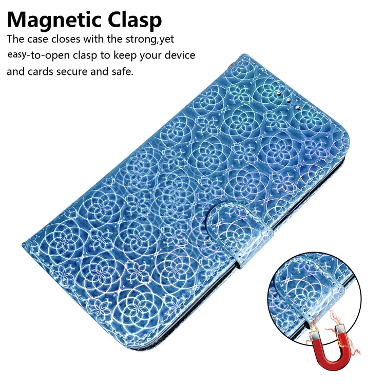 For iPhone 16 Plus Colorful Magnetic Buckle Leather Phone Case(Blue) by buy2fix