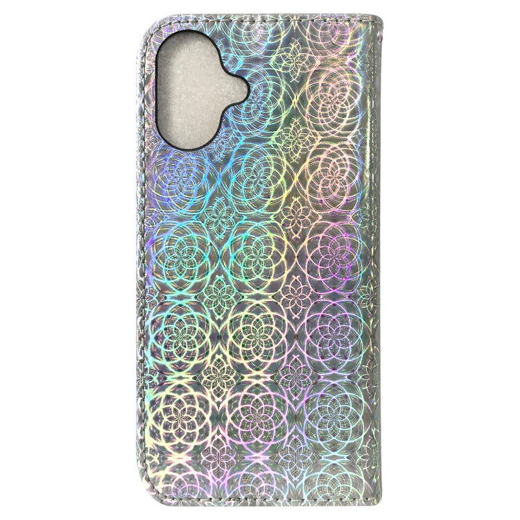 For iPhone 16 Colorful Magnetic Buckle Leather Phone Case(Silver) by buy2fix