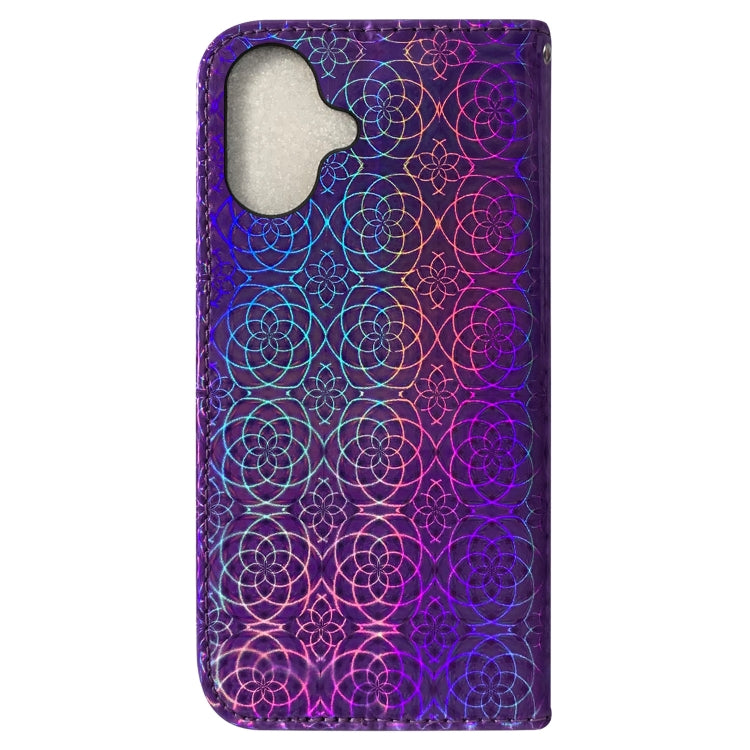 For iPhone 16 Colorful Magnetic Buckle Leather Phone Case(Purple) by buy2fix