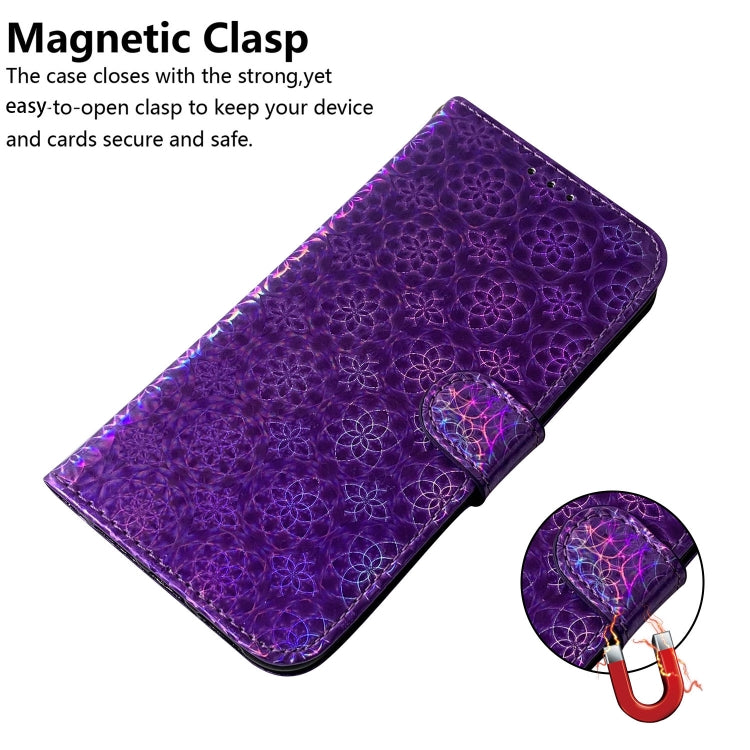 For iPhone 16 Colorful Magnetic Buckle Leather Phone Case(Purple) by buy2fix