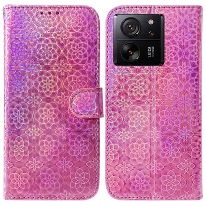 For Xiaomi 13T / 13T Pro / Redmi K60 Ultra Colorful Magnetic Buckle Leather Phone Case(Pink) by buy2fix