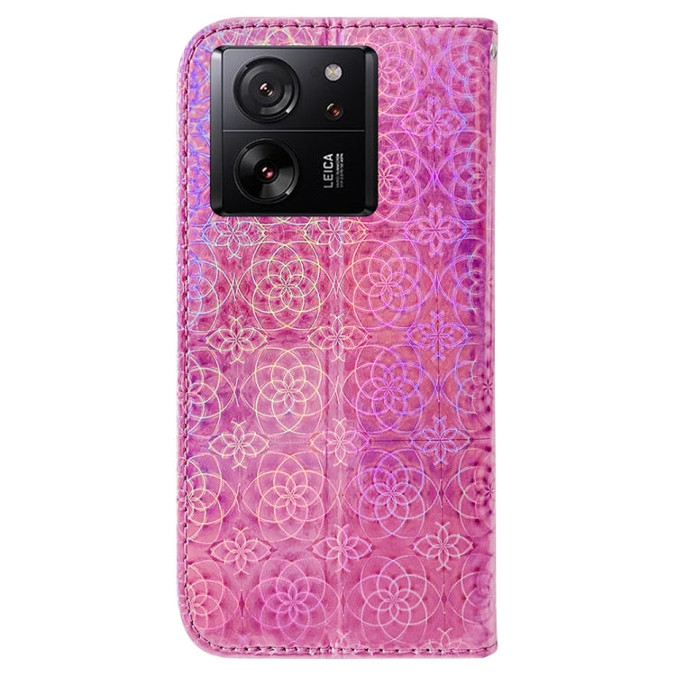 For Xiaomi 13T / 13T Pro / Redmi K60 Ultra Colorful Magnetic Buckle Leather Phone Case(Pink) by buy2fix