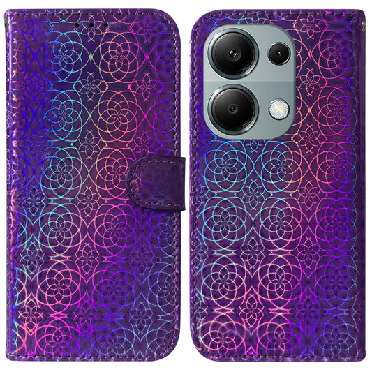 For Xiaomi Redmi Note 13 Pro 4G Colorful Magnetic Buckle Leather Phone Case(Purple) - Note 13 Pro Cases by buy2fix | Online Shopping UK | buy2fix