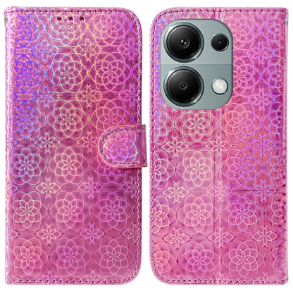 For Xiaomi Poco M6 Pro 4G Colorful Magnetic Buckle Leather Phone Case(Pink) by buy2fix