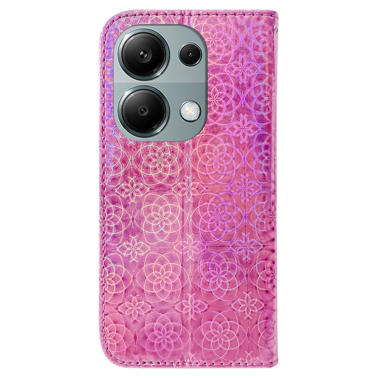 For Xiaomi Poco M6 Pro 4G Colorful Magnetic Buckle Leather Phone Case(Pink) by buy2fix