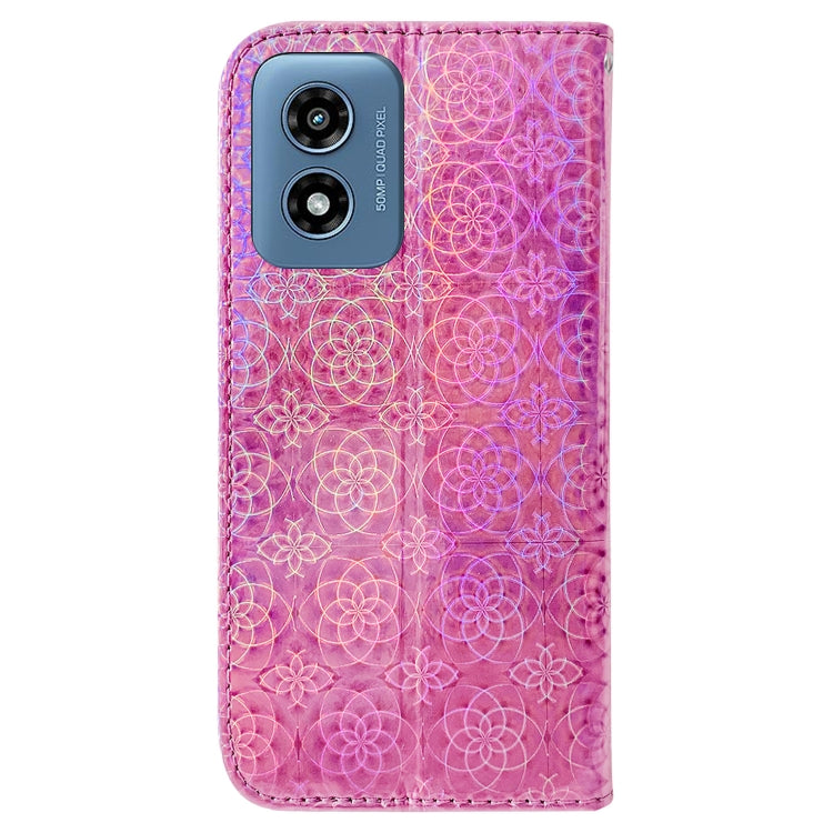 For Motorola Moto G Play 4G 2024 Colorful Magnetic Buckle Leather Phone Case(Pink) - Motorola Cases by buy2fix | Online Shopping UK | buy2fix