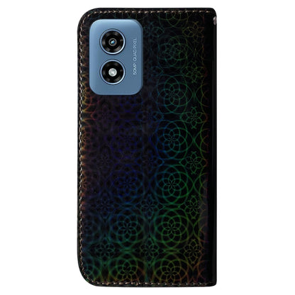 For Motorola Moto G Play 4G 2024 Colorful Magnetic Buckle Leather Phone Case(Black) - Motorola Cases by buy2fix | Online Shopping UK | buy2fix