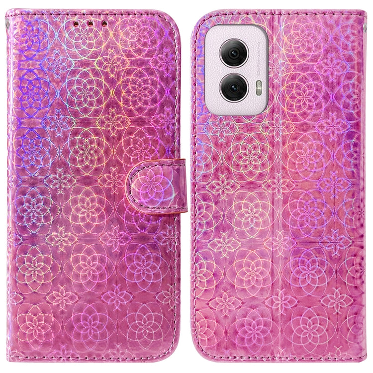 For Motorola Moto G Power 5G 2024 Colorful Magnetic Buckle Leather Phone Case(Pink) - Motorola Cases by buy2fix | Online Shopping UK | buy2fix