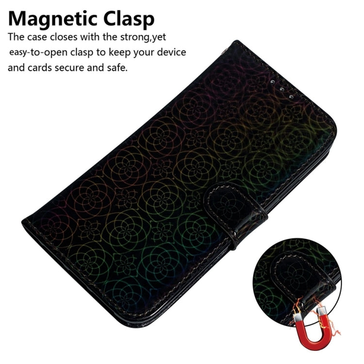 For Motorola Edge 2024 Colorful Magnetic Buckle Leather Phone Case(Black) by buy2fix