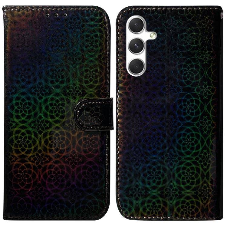 For Samsung Galaxy S24 5G Colorful Magnetic Buckle Leather Phone Case(Black) by buy2fix