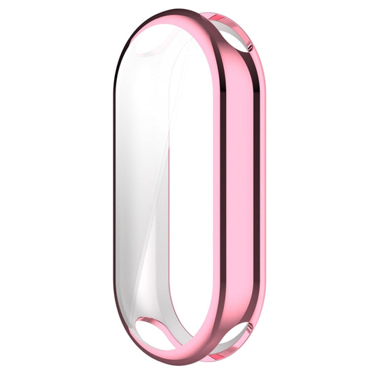 For Xiaomi Mi Band 8 / 9 Ceramic / 10 Ceramic Full Coverage TPU Electroplating Watch Protective Cover(Pink) by buy2fix