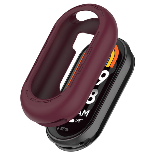 For Xiaomi Mi Band 8 Pure Color Silicone Watch Protective Case(Wine Red) - Watch Cases by buy2fix | Online Shopping UK | buy2fix