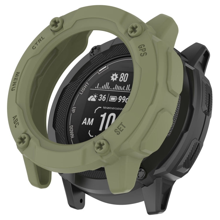 For Garmin Instinct 2X Armor Hollow Watch Protective Case(Green) by buy2fix