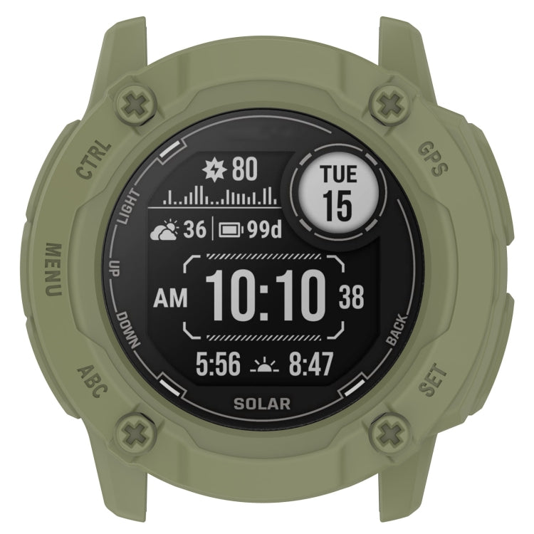 For Garmin Instinct 2X Armor Hollow Watch Protective Case(Green) by buy2fix