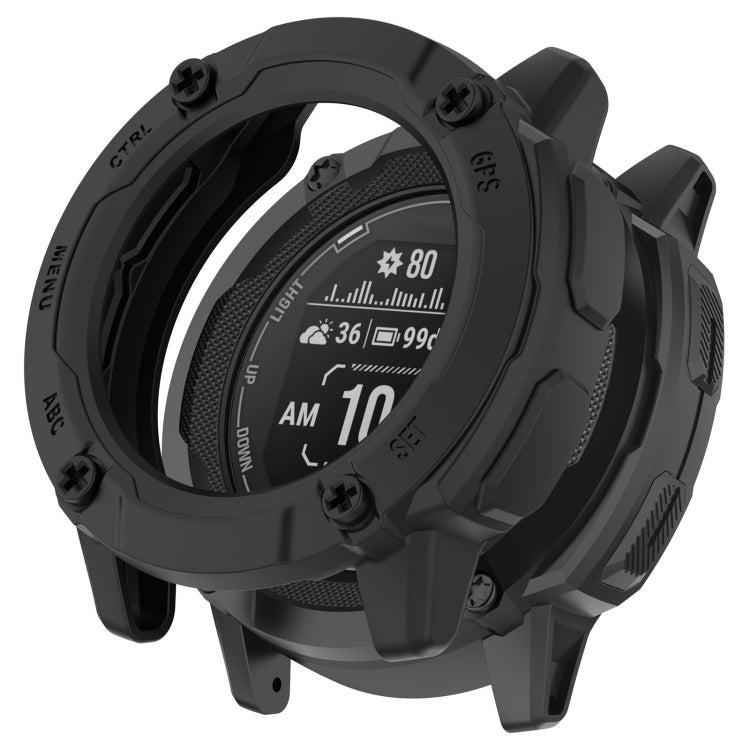 For Garmin Instinct 2X Armor Hollow Watch Protective Case(Black) by buy2fix