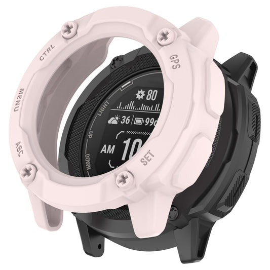 For Garmin Instinct 2X Armor Hollow Watch Protective Case(Light Pink) by buy2fix