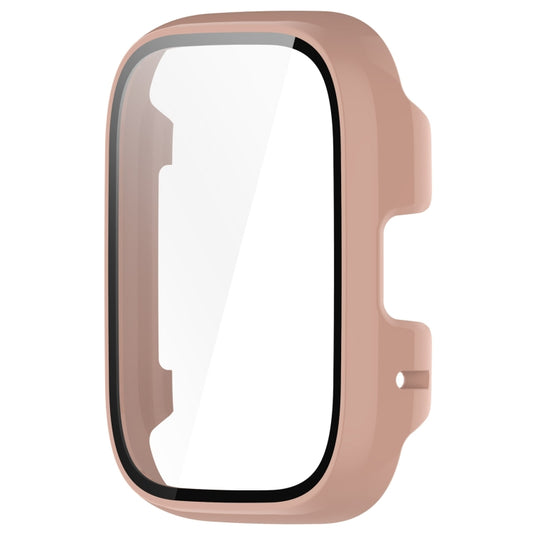 For Redmi Watch 3 Lite PC + Tempered Film Integrated Watch Protective Case(Pink) by buy2fix