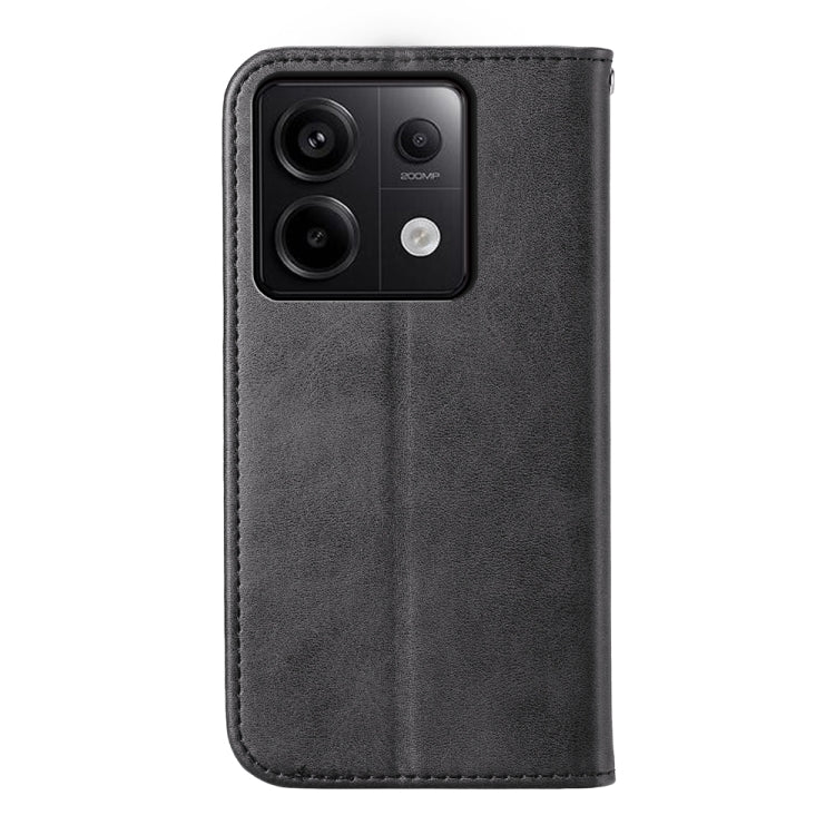 For Xiaomi Redmi Note 13 Pro 5G Cubic Grid Calf Texture Magnetic Leather Phone Case(Black) - Note 13 Pro Cases by buy2fix | Online Shopping UK | buy2fix