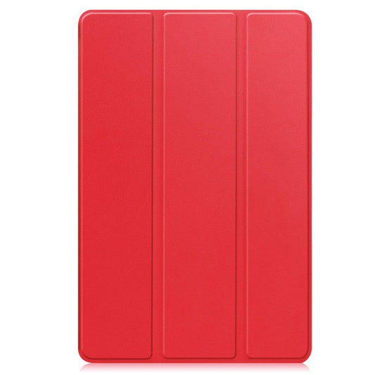 For Google Pixel Tablet Custer Pure Color 3-Fold Holder Smart Leather Tablet Case(Red) by buy2fix