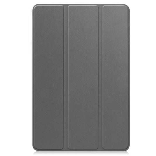 For Google Pixel Tablet Custer Pure Color 3-Fold Holder Smart Leather Tablet Case(Grey) by buy2fix
