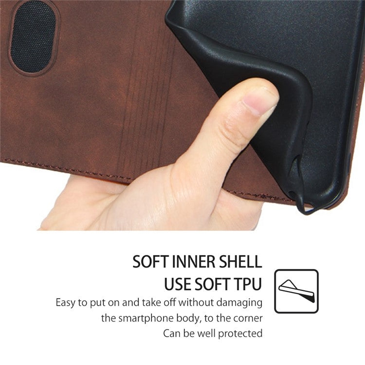 For vivo Y03 4G Skin Feel Magnetic Leather Phone Case(Dark Brown) - vivo Cases by buy2fix | Online Shopping UK | buy2fix