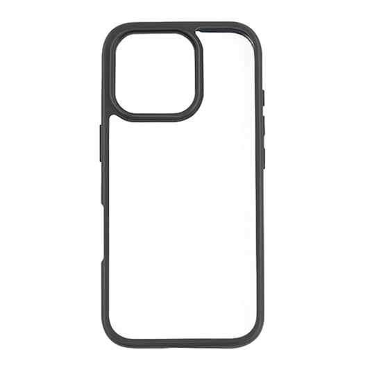 For iPhone 16 Pro Frosted TPU + Transparent PC Phone Case(Black) by buy2fix