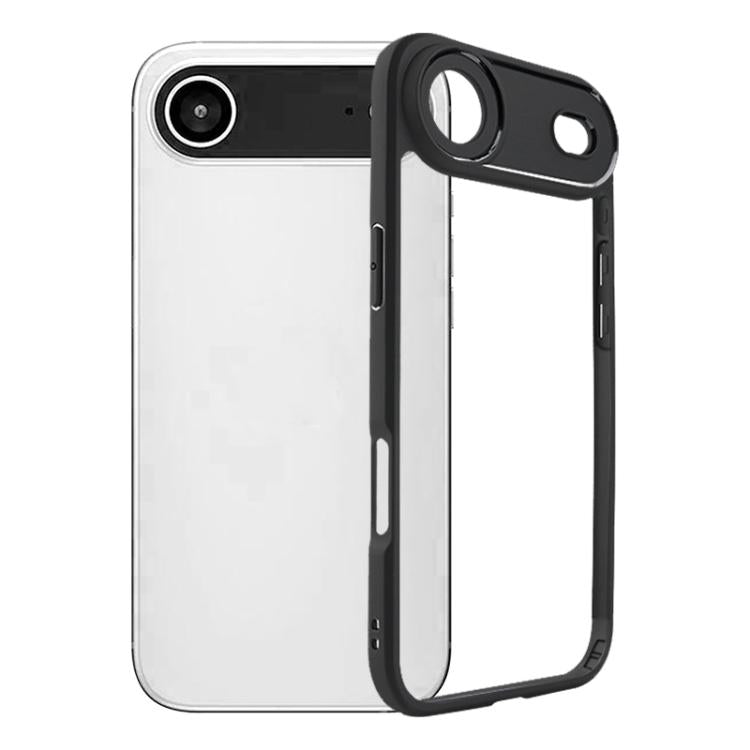 For iPhone 17 Air Frosted TPU + Transparent PC Phone Case(Black) - iPhone 17 Air Cases by buy2fix | Online Shopping UK | buy2fix