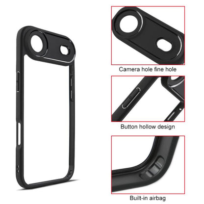 For iPhone 17 Air Frosted TPU + Transparent PC Phone Case(Black) - iPhone 17 Air Cases by buy2fix | Online Shopping UK | buy2fix