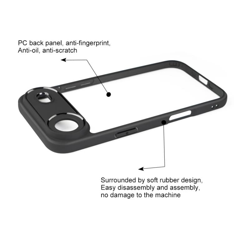 For iPhone 17 Air Frosted TPU + Transparent PC Phone Case(Black) - iPhone 17 Air Cases by buy2fix | Online Shopping UK | buy2fix