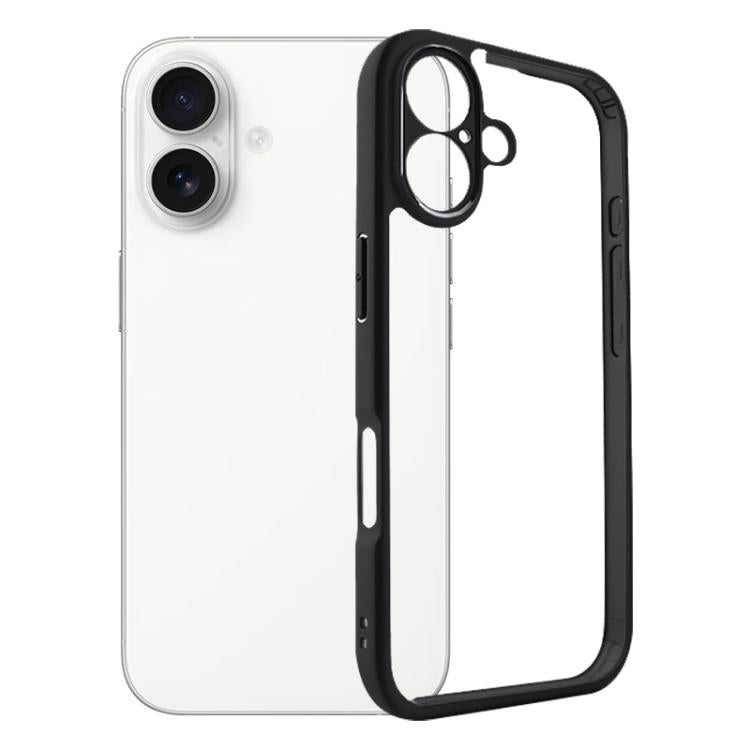 For iPhone 17 Frosted TPU + Transparent PC Phone Case(Black) - iPhone 17 Cases by buy2fix | Online Shopping UK | buy2fix