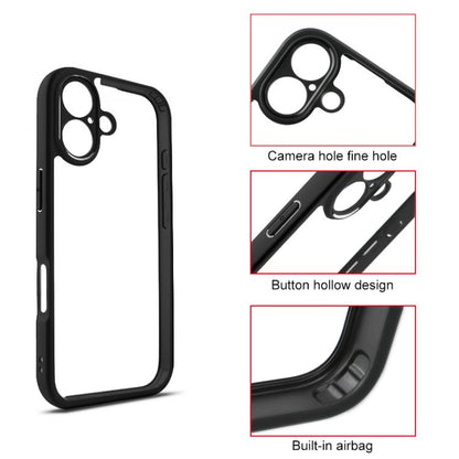 For iPhone 17 Frosted TPU + Transparent PC Phone Case(Black) - iPhone 17 Cases by buy2fix | Online Shopping UK | buy2fix