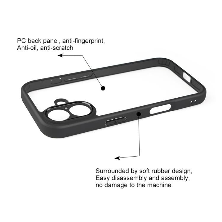 For iPhone 17 Frosted TPU + Transparent PC Phone Case(Black) - iPhone 17 Cases by buy2fix | Online Shopping UK | buy2fix