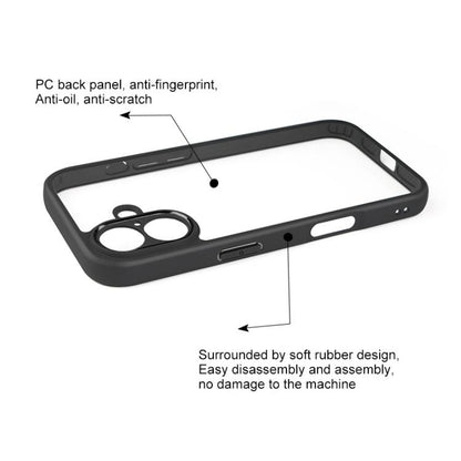 For iPhone 17 Frosted TPU + Transparent PC Phone Case(Black) - iPhone 17 Cases by buy2fix | Online Shopping UK | buy2fix