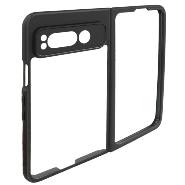 For Google Pixel Fold Frosted TPU + Transparent PC Phone Case(Black) by buy2fix
