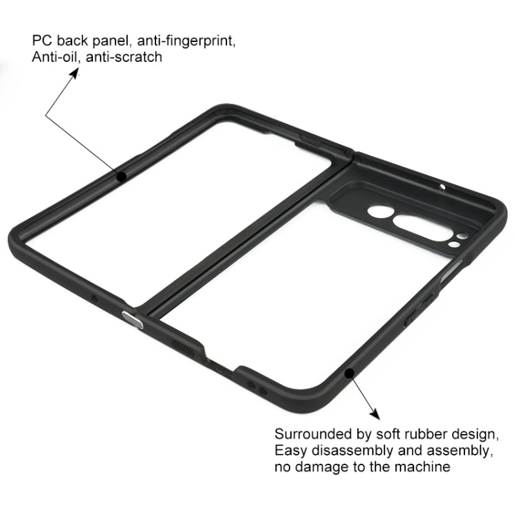 For Google Pixel Fold Frosted TPU + Transparent PC Phone Case(Black) by buy2fix