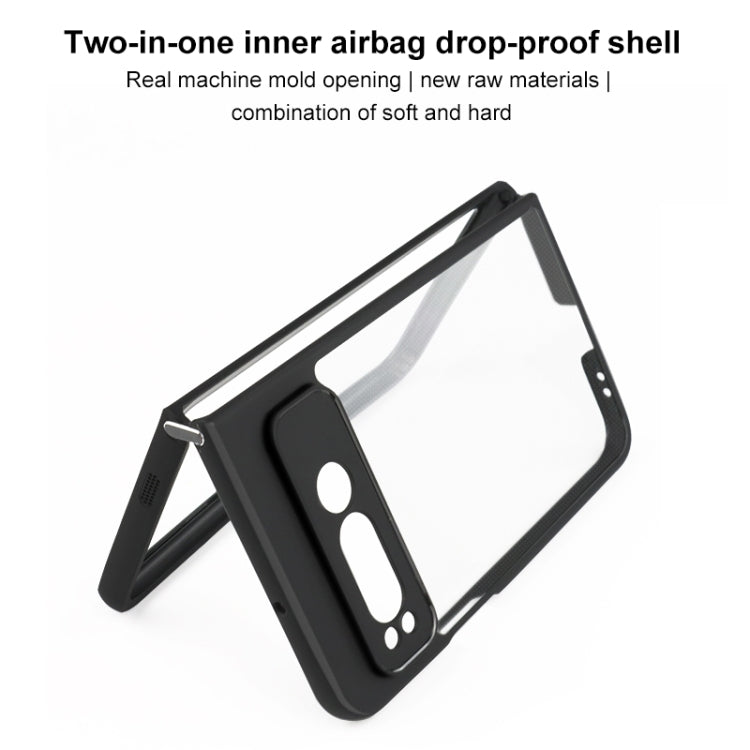 For Google Pixel Fold Frosted TPU + Transparent PC Phone Case(Black) by buy2fix