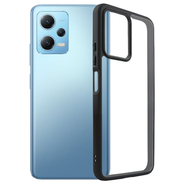 For Xiaomi Redmi Note 12 / Poco X5 5G Frosted TPU + Transparent PC Phone Case(Black) - Xiaomi Cases by buy2fix | Online Shopping UK | buy2fix
