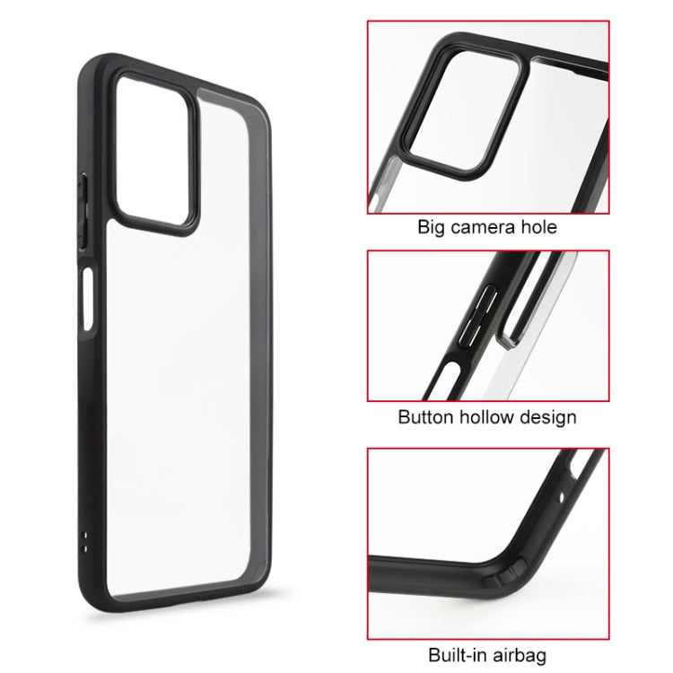 For Xiaomi Redmi Note 12 / Poco X5 5G Frosted TPU + Transparent PC Phone Case(Black) - Xiaomi Cases by buy2fix | Online Shopping UK | buy2fix