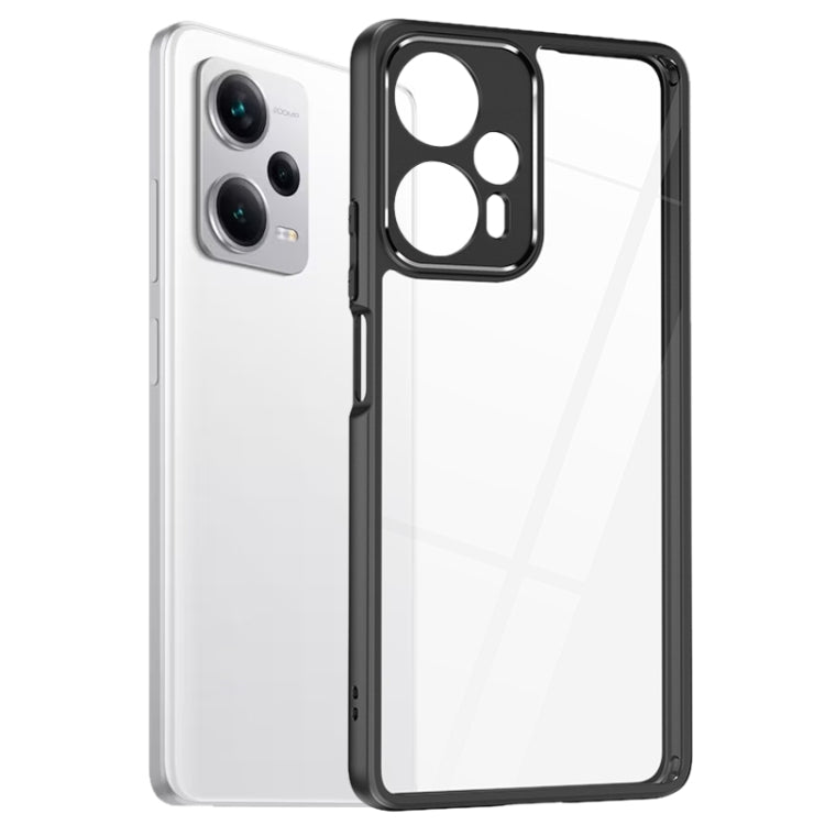 For Xiaomi Redmi Note 12 Pro+ 5G Frosted TPU + Transparent PC Phone Case(Black) - Xiaomi Cases by buy2fix | Online Shopping UK | buy2fix