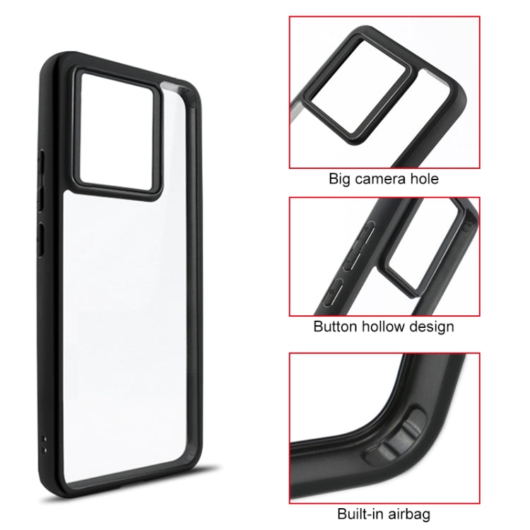 For Xiaomi Redmi K70 / K70S Frosted TPU + Transparent PC Phone Case(Black) - K70 Cases by buy2fix | Online Shopping UK | buy2fix